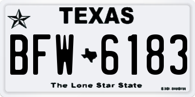 TX license plate BFW6183