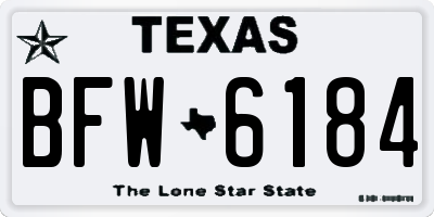 TX license plate BFW6184