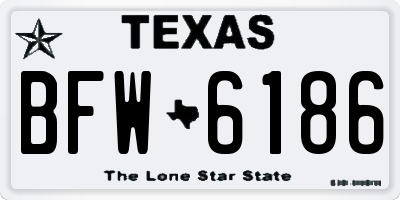 TX license plate BFW6186
