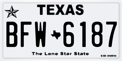 TX license plate BFW6187