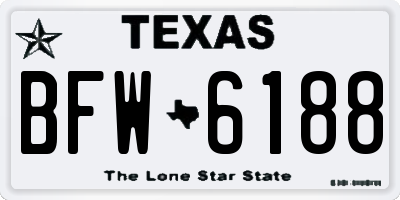 TX license plate BFW6188