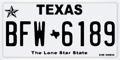 TX license plate BFW6189