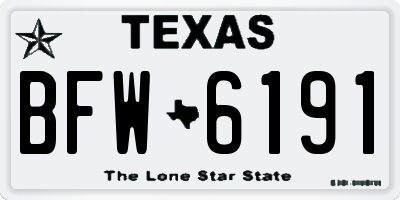TX license plate BFW6191