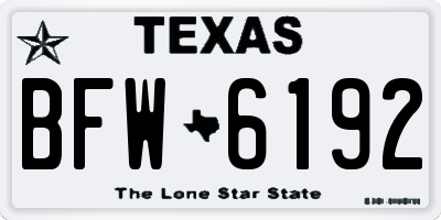 TX license plate BFW6192