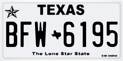 TX license plate BFW6195