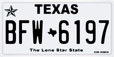 TX license plate BFW6197