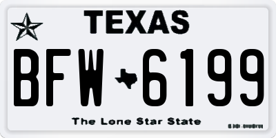 TX license plate BFW6199