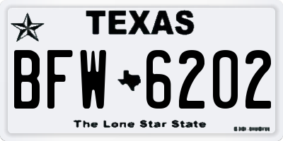 TX license plate BFW6202