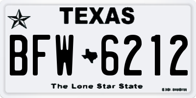 TX license plate BFW6212