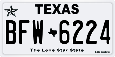 TX license plate BFW6224