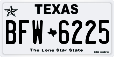 TX license plate BFW6225