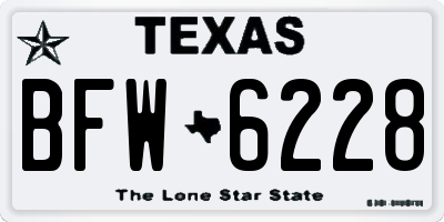 TX license plate BFW6228