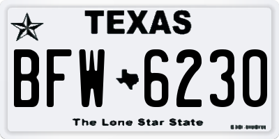TX license plate BFW6230
