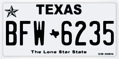 TX license plate BFW6235