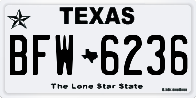 TX license plate BFW6236