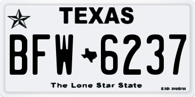 TX license plate BFW6237