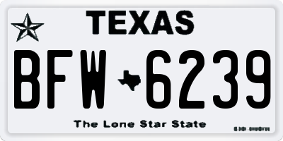 TX license plate BFW6239