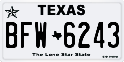 TX license plate BFW6243