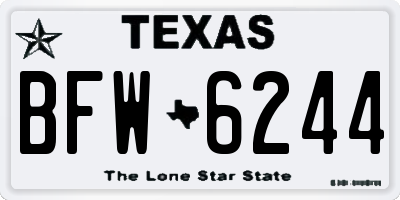 TX license plate BFW6244