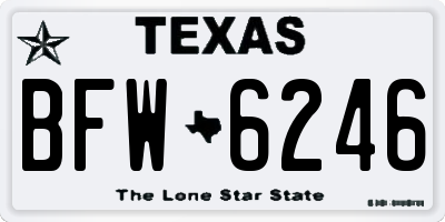 TX license plate BFW6246