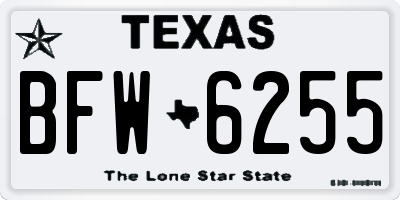 TX license plate BFW6255