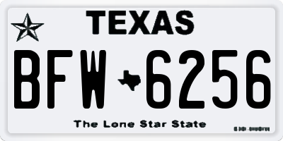 TX license plate BFW6256