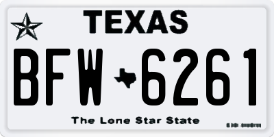 TX license plate BFW6261