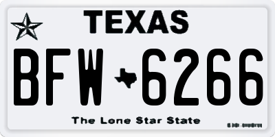 TX license plate BFW6266