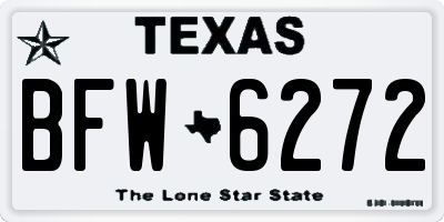 TX license plate BFW6272