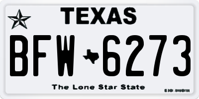 TX license plate BFW6273
