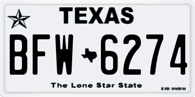 TX license plate BFW6274