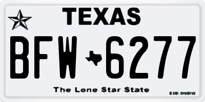 TX license plate BFW6277