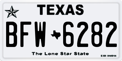TX license plate BFW6282