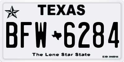 TX license plate BFW6284