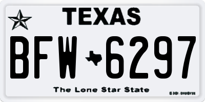 TX license plate BFW6297