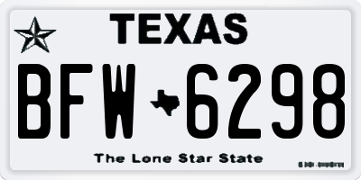 TX license plate BFW6298