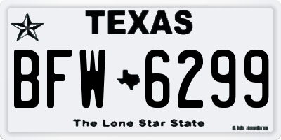 TX license plate BFW6299