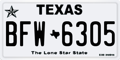 TX license plate BFW6305