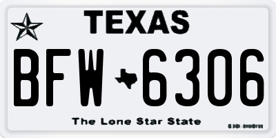 TX license plate BFW6306
