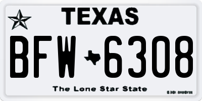 TX license plate BFW6308