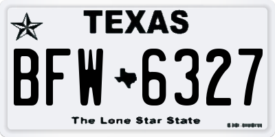 TX license plate BFW6327
