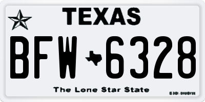 TX license plate BFW6328