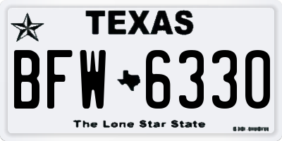 TX license plate BFW6330