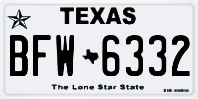 TX license plate BFW6332