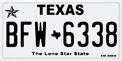 TX license plate BFW6338