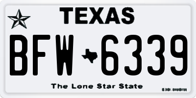 TX license plate BFW6339