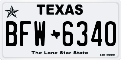 TX license plate BFW6340