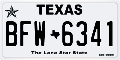 TX license plate BFW6341