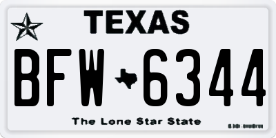 TX license plate BFW6344