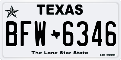 TX license plate BFW6346